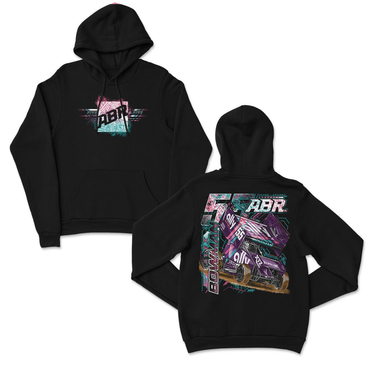 2021 (Purple Car) Alex Bowman Sprint Car Hoodie - Black