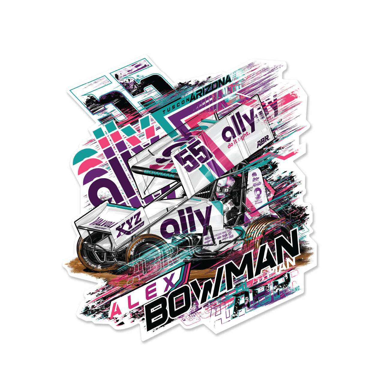 2022 (White Car) Alex Bowman Sprint Car Decal