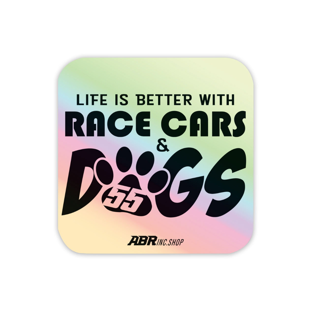 Holographic Race Cars and Dogs Decal