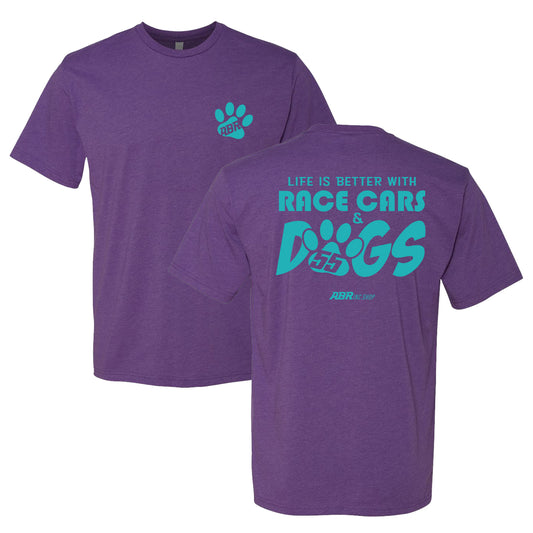 Race Cars & Dogs T-Shirt - Purple Rush