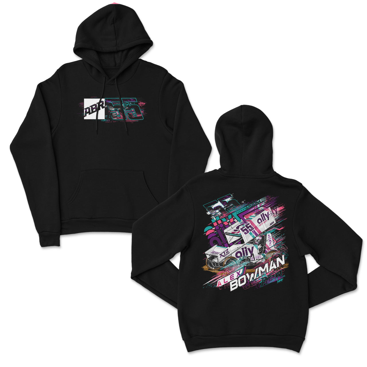 2022 (White Car) Alex Bowman Sprint Car Hoodie - Black